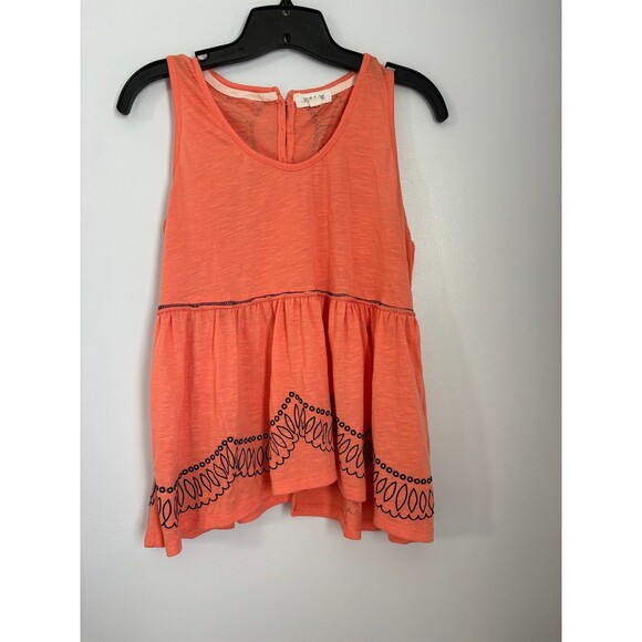 Taylor & Sage Orange Scoop Neck Button Back Flowy Tank Blouse size medium - Picture 1 of 7